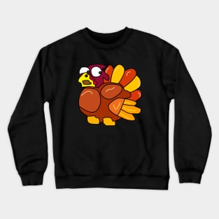 Chicken Turkey (eyes looking down right and facing the left side) - Thanksgiving Crewneck Sweatshirt